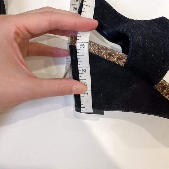 Aubrey Lynn Pennie Wedge Suede Slingback Sandal - Size 8 - Picture 8 of 13